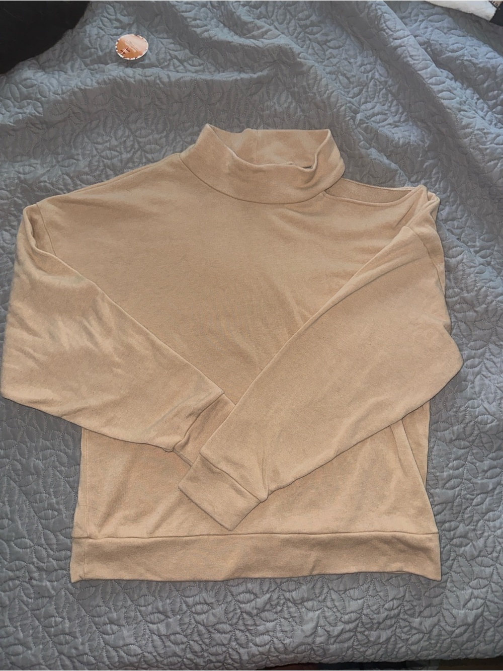 Ocean Drive Cozy Mock Neck Sweater in Tan